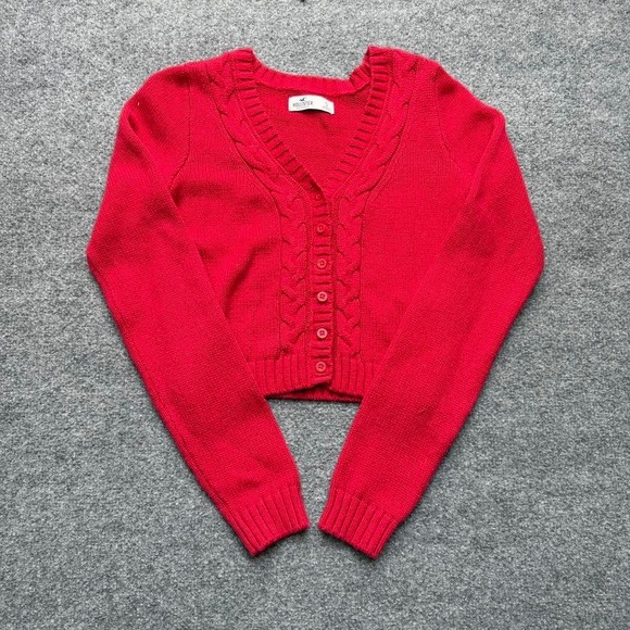 Hollister Co. Sweaters - Y2K hollister cropped red button sweater size small